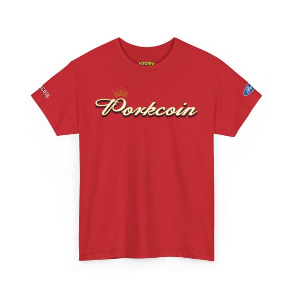 Porkcoin King of Meme Coins Unisex Heavy Cotton Tee - Image 4