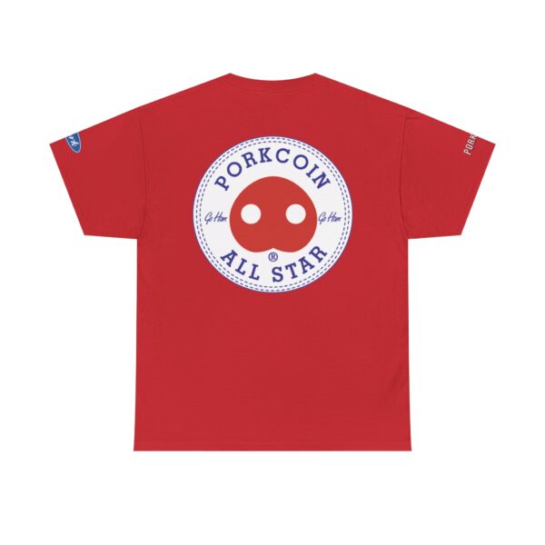 Porkcoin King of Meme Coins Unisex Heavy Cotton Tee - Image 3