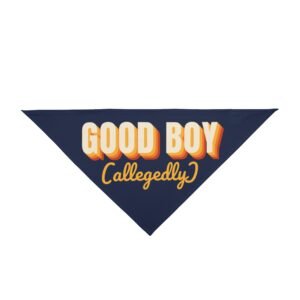 Good Boy Allegedly Dog Bandana – Funny Pet Bandana for Dogs, Retro Dog Scarf, Cute Dog Mom & Dog Dad Gift